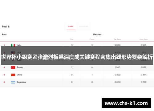 世界杯小组赛紧张激烈板凳深度成关键赛程密集出线形势复杂解析